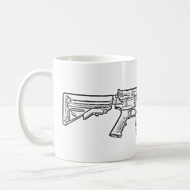 Caneca De Café Parte superior AR15 lisa com trilho do (Esquerda)