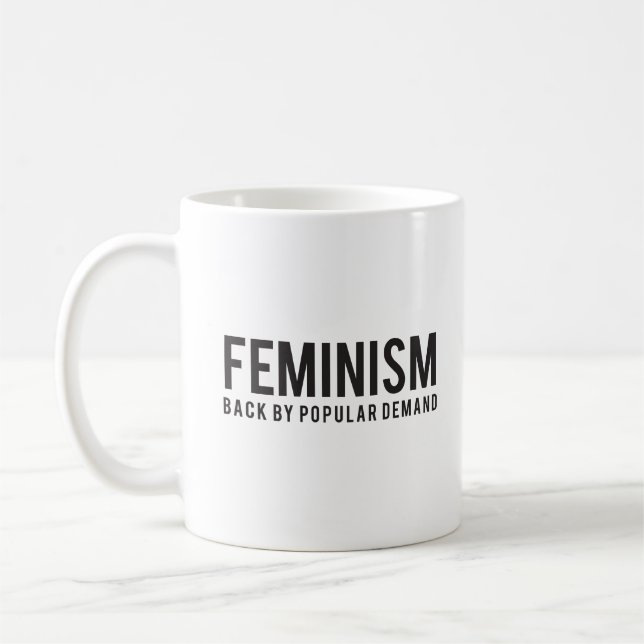 Caneca De Café Parte traseira do feminismo pela procura popular (Esquerda)