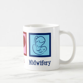 Caneca De Café Parteira Cute de Midwifery Peace Love