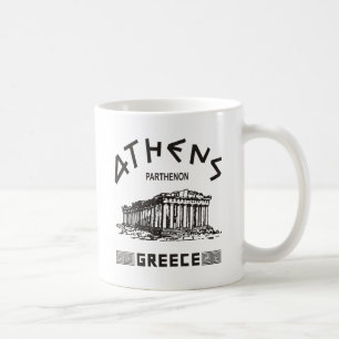 Caneca De Café Partenon - Atenas - grego (preto)