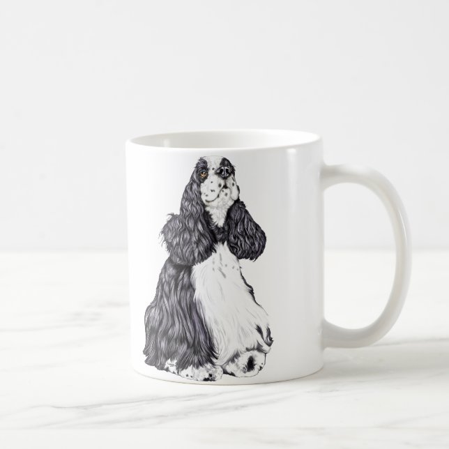 Caneca De Café Participante do Cocker Spaniel BW (Direita)