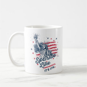 Caneca De Café Partido Como Ele É 1776, 4 De Julho, USA Flag, Ame