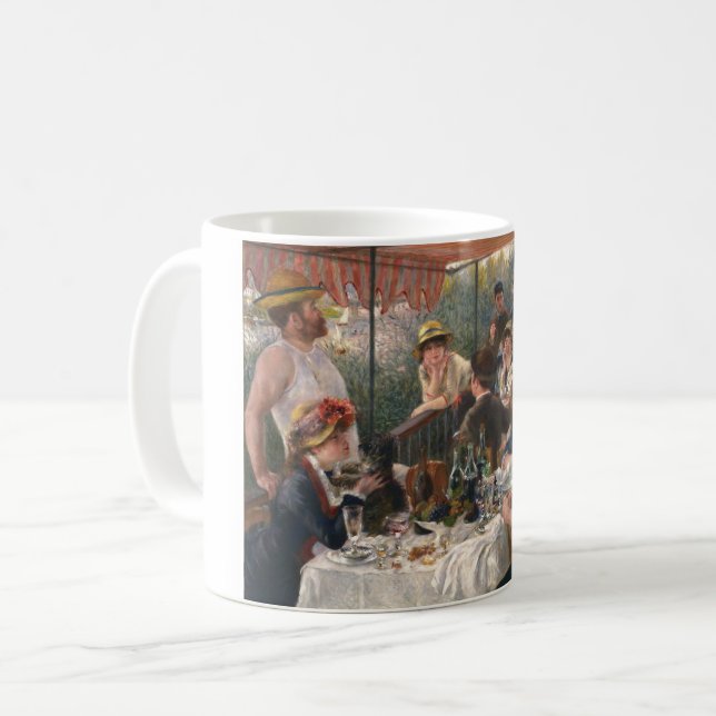 Caneca De Café Partido do Barco Luncheon - Pintura de Renoir (Frente Esquerda)