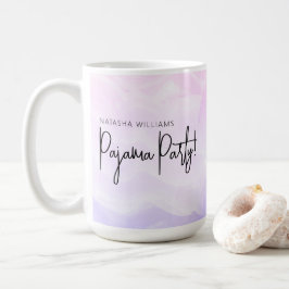 Caneca De Café Partido Pajama Pastel Pink Purple Modern