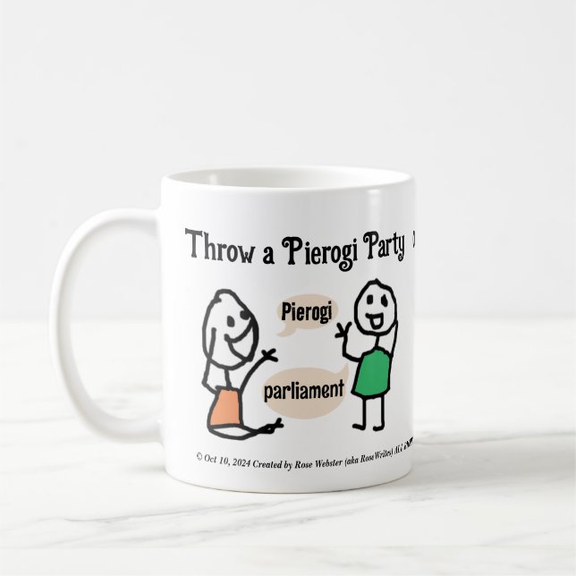 Caneca De Café Partido Prorogue Pierogi por RoseWrites Mug (Esquerda)