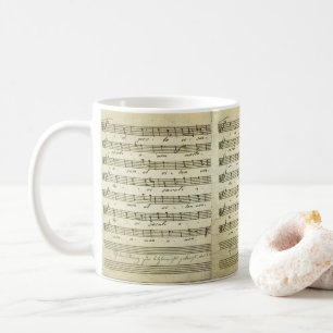 Caneca De Café Partitura Vintage, Partitura Musical Antiga 1810