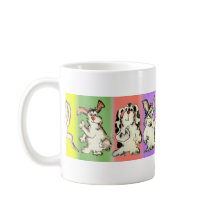 Caneca de café parva de oito coelhos dos desenhos