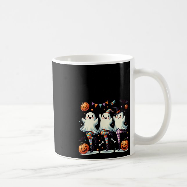 Caneca De Café Pas De Boo-rée Funny Balé Fantasma Dança Halloween (Direita)