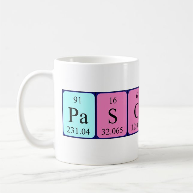 Caneca De Café Pascaline periódica mesa name mug (Esquerda)