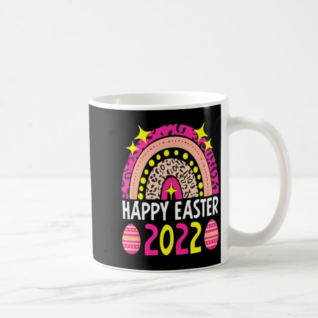 Caneca De Café Páscoa 2022 arco-íris fofo feliz páscoa 2022 mulhe (Direita)