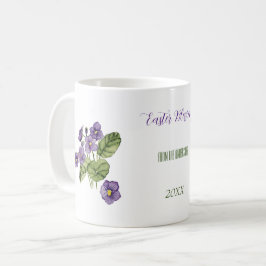 Caneca De Café páscoa abençoa água violeta violeta púrpura Mug