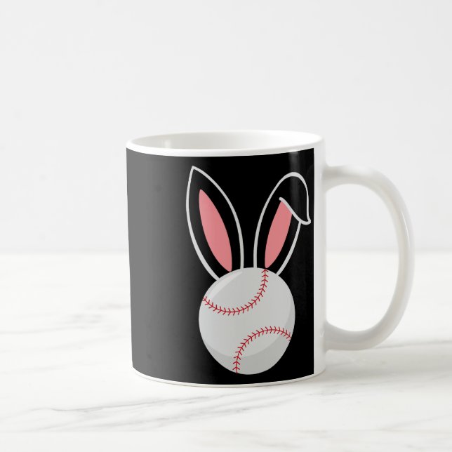 Caneca De Café Páscoa Baseball Bunny Ears Diversão Páscoa do Vent (Direita)