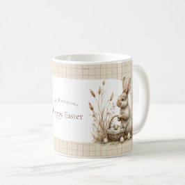 Caneca De Café Páscoa Bunny Beige Boho