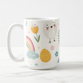 Caneca De Café Páscoa Bunny Pattern