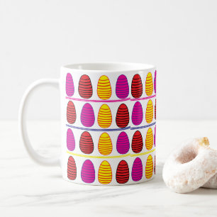 Caneca De Café Páscoa Colorido Ovos Felizes de Páscoa
