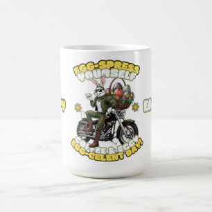 Caneca De Café Páscoa de coelho verde