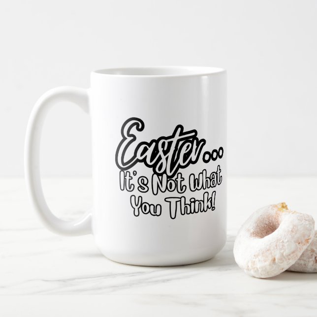 Caneca De Café Páscoa de Mug de Escritura (Com Donut)