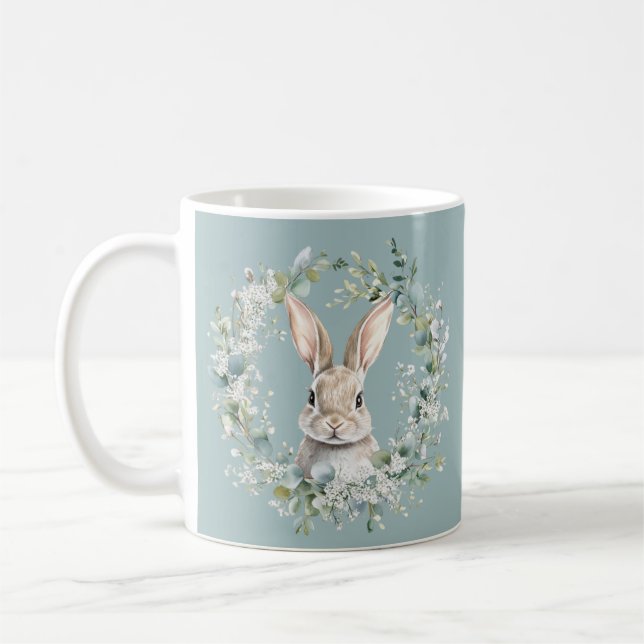 Caneca De Café Páscoa de Primavera de coelho Ostara abençoada (Esquerda)