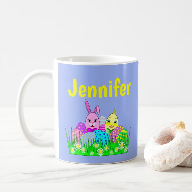 Caneca De Café Páscoa Divertida (Com Donut)