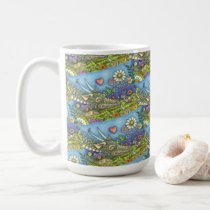 Caneca De Café Páscoa DRAGON EM BUNNY TRAIL Fantasy