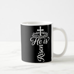 Caneca De Café Páscoa ele ressuscitou cruz bolso cristão homens