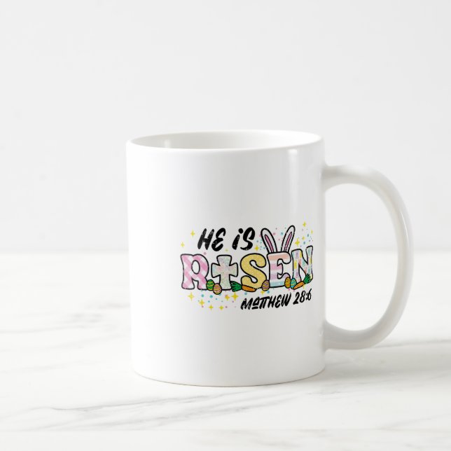 Caneca De Café Páscoa Ele Ressuscitou Mateus 28 6 Mulheres Cristã (Direita)