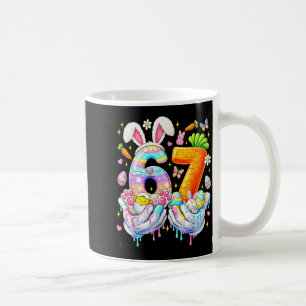 Caneca De Café Páscoa engraçada 67 Seis Sete Coelho Ovos Mem Mulh