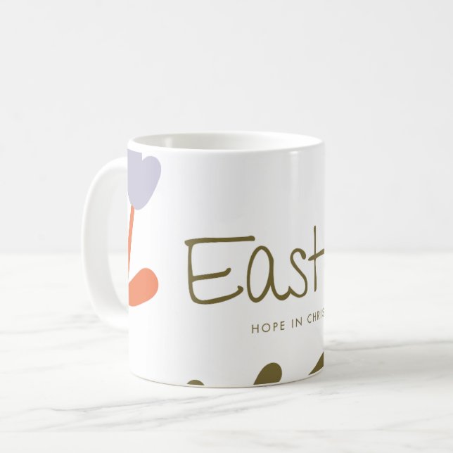 Caneca De Café Páscoa Esperança no Cristo | cristão (Frente Esquerda)