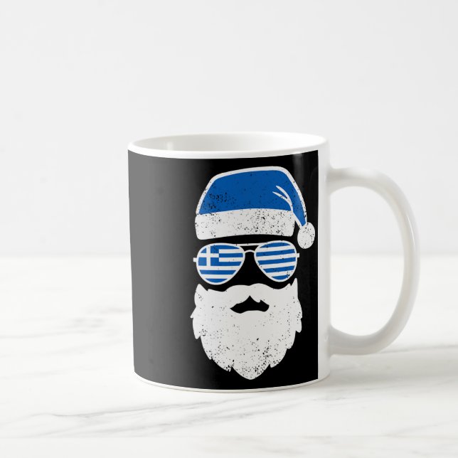 Caneca De Café Páscoa Grega Engraçada Bandeira da Grécia Sungles  (Direita)