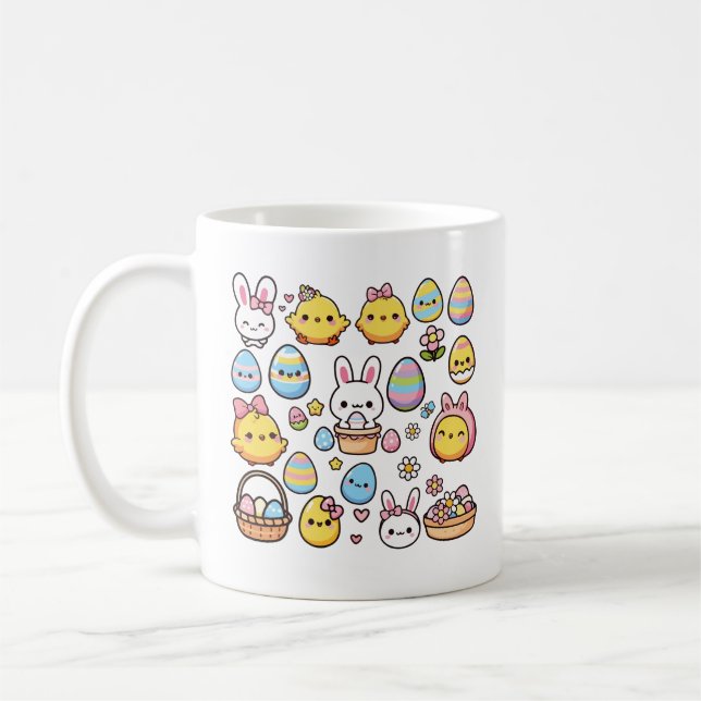 Caneca De Café Páscoa Kawaii (Esquerda)