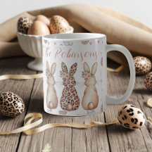 Páscoa Personalizada Boho Floral Bunnies