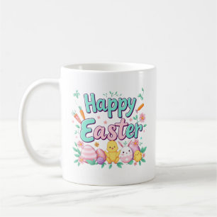 Caneca De Café Páscoa Primavera de Páscoa felz pascoa de Coelho
