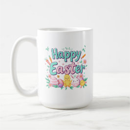 Caneca De Café Páscoa Primavera de Páscoa felz pascoa de Coelho 