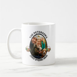 Caneca De Café Páscoa Pun | Personalizado 2025 Foto da Família Ti