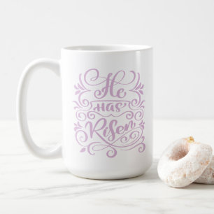 Caneca De Café Páscoa Que Ele Arriscou Lavanda de Script Cristão