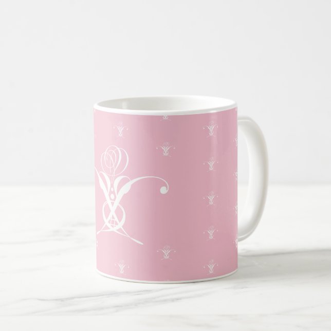 Caneca De Café Páscoa rosa do folheto branco (Frente Esquerda)