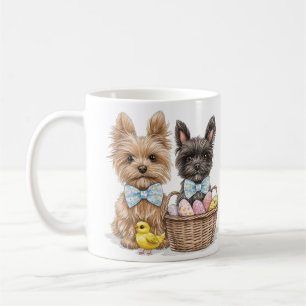 Caneca De Café Páscoa Yorkshire Terrier Dogs