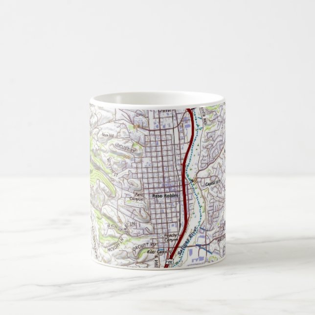 Caneca De Café Paso Robles, Mapa da Califórnia (Centro)