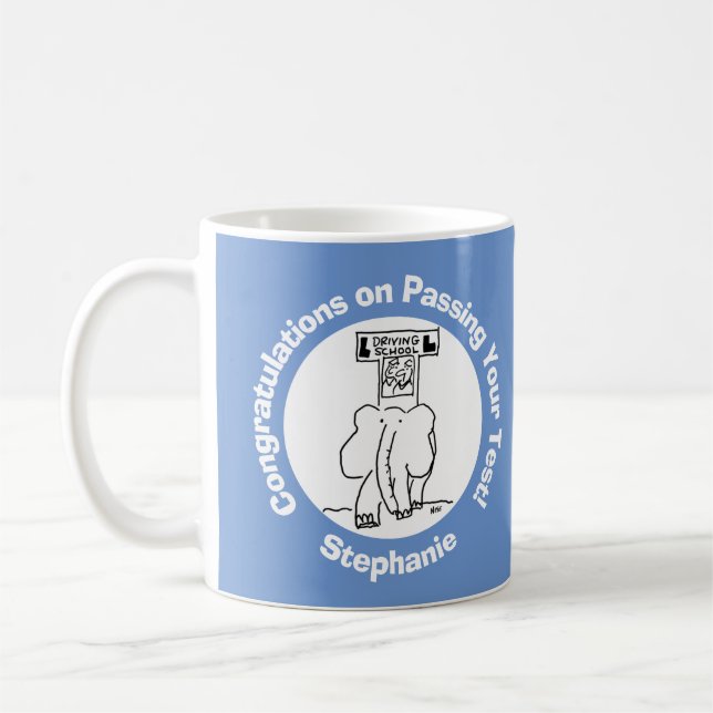 Caneca De Café Passado no teste de condução. Elefante Escolar Dir (Esquerda)