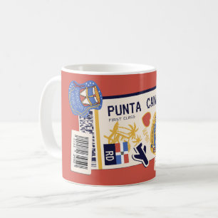 CANECA DE CAFÉ PASSAGEM DE EMBARQUE PUNTA CANA REPÚBLICA DOMINICA