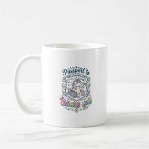 Caneca De Café Passaporte de Unicórnio para Terra de Unicórnio Fu