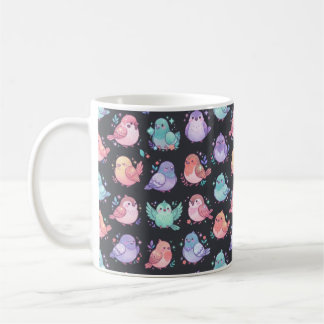 Caneca De Café Passarinho Pastel Fofo - Pássaros Cantores Kawaii