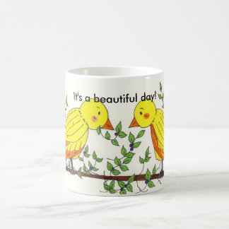Caneca De Café Passarinhos Nos Galhos