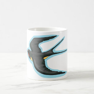 Caneca De Café Pássaro Andorinha Voando
