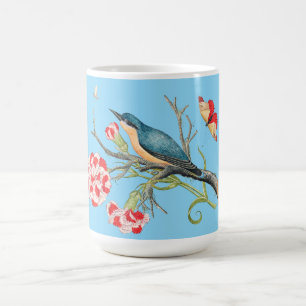 Caneca De Café Pássaro azul em cravos