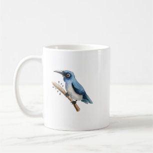Caneca de Café Pássaro Azul em um Galho