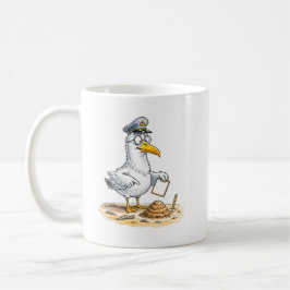 Caneca De Café Pássaro Cômico Inspetor de Vermes