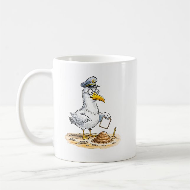 Caneca De Café Pássaro Cômico Inspetor de Vermes (Esquerda)