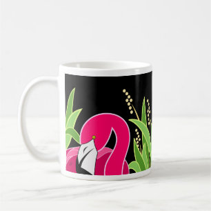 Caneca De Café Pássaro cor-de-rosa do flamingo