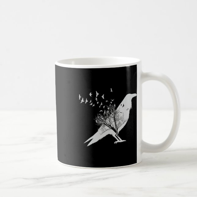 Caneca De Café Pássaro Corvo Negro (Direita)